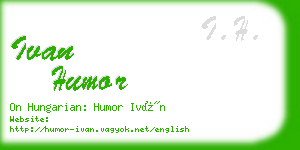 ivan humor business card